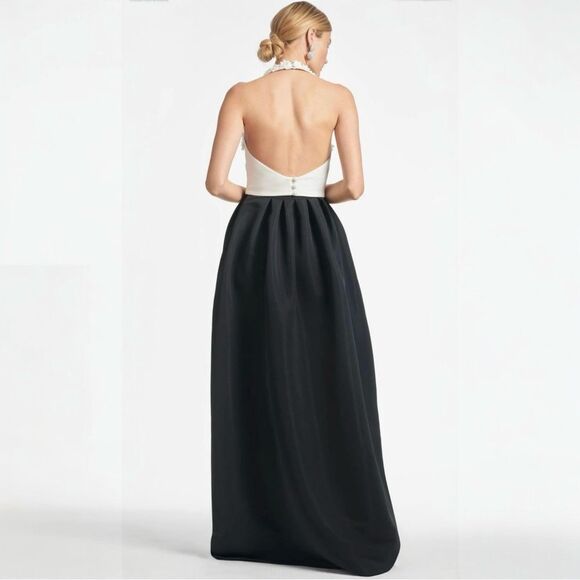 Sachin & Babi Dominique Gown Women's  Size 14 Floral Applique Pleated‎ A-Line - Picture 2 of 10